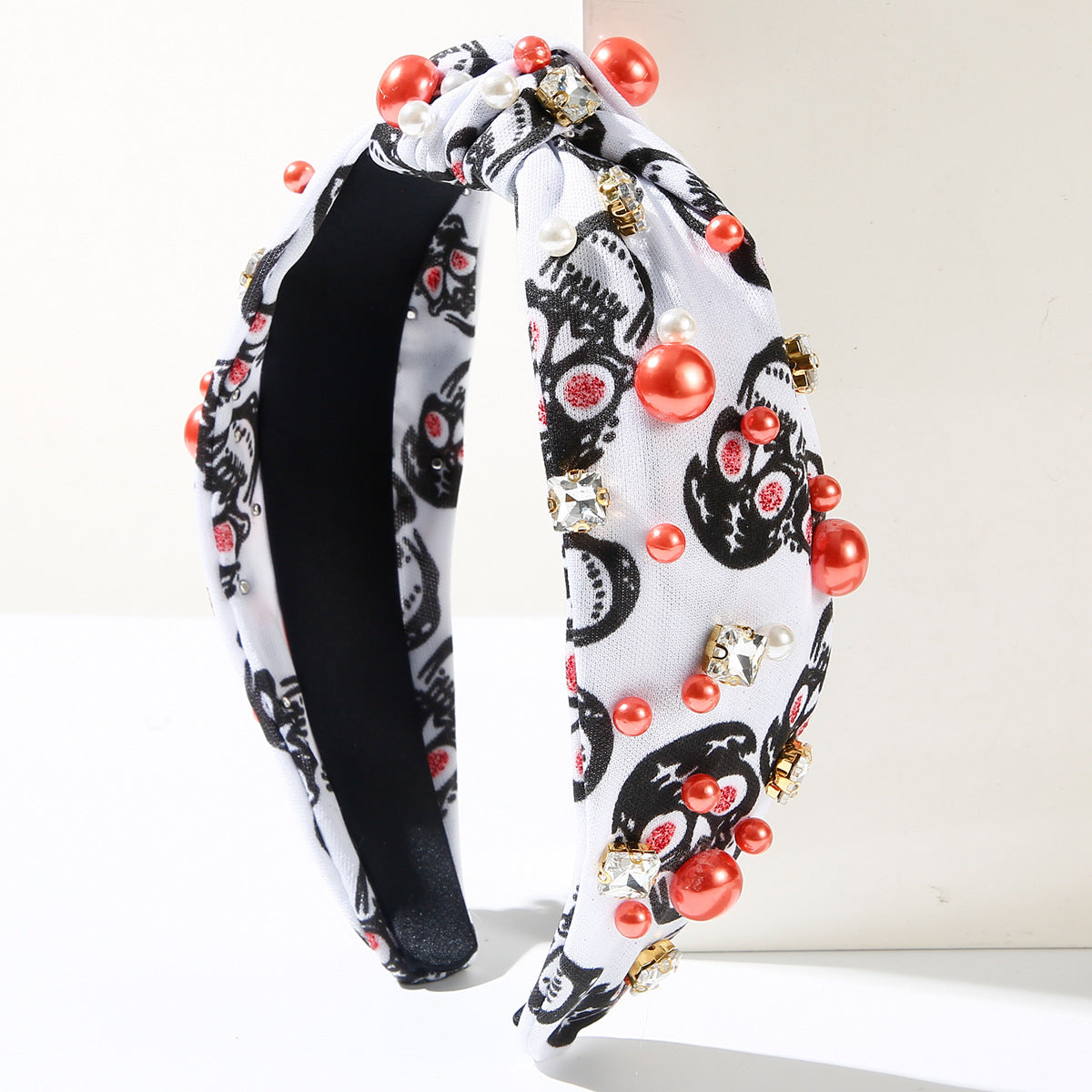 Wholesale Halloween Spider Web Skull Headpin Beaded Diamond Headband